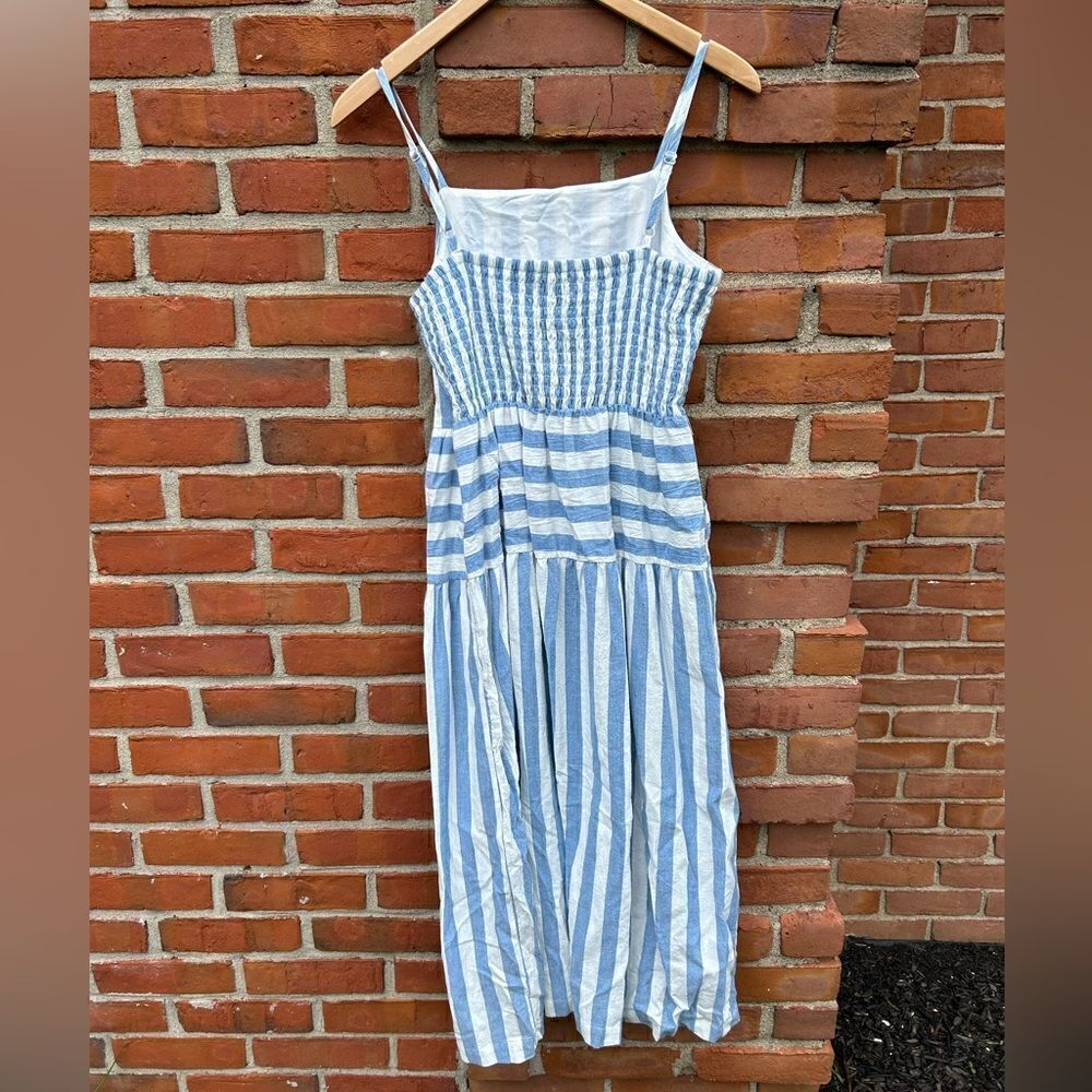 Universal Thread Blue Stripe Summer Midi Dress - Picture 3 of 4